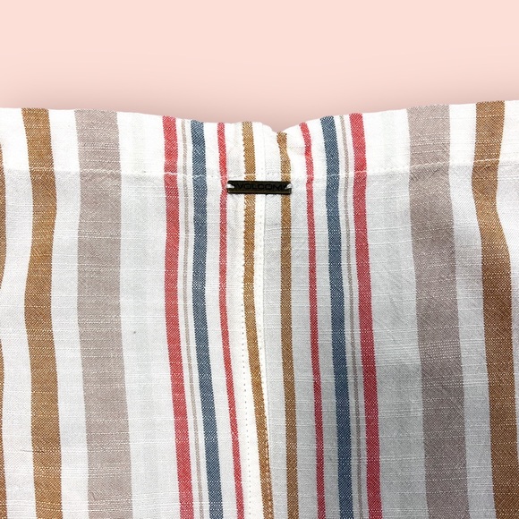 🎉HP!🎉Volcom striped romper in cream, grey-teal, peach/pink and tan. Size XS 🌺 - Picture 9 of 13